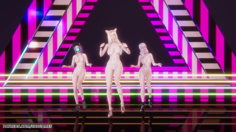 3D-Hentai Games: Babymonster - Forever - Ahri, Akali, Evelynn Sexy Naked Dance League of...