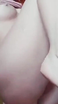 My pink pussy over dildo