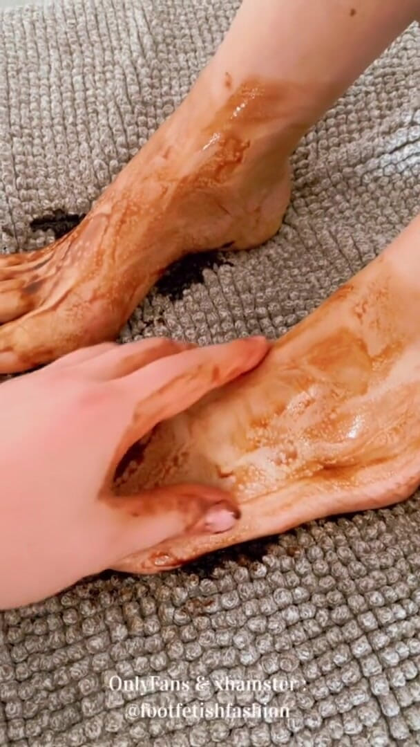 FootFetishFashion: Foot massage with chocolate, part 1/2