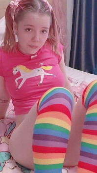 Extra Tiny Barely Legal Teen Take off Her Cute Panties and Rub Her Young Pussy