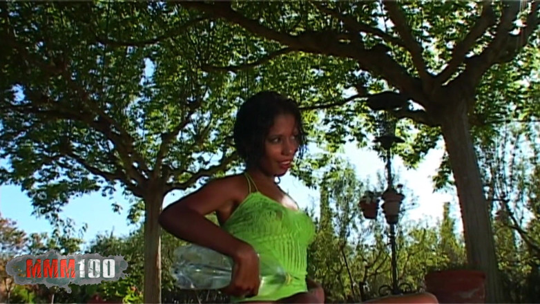 BBC and Interracial: Priska Farel: Priska Farel: Young Black Stripping in the Garden