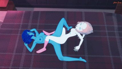 Hentai Smash: Crystal Gems Pearl and Lapis have lesbian sex on a...