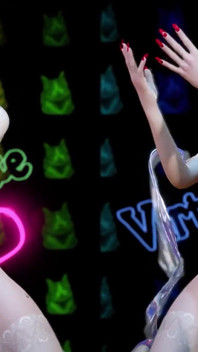 Une beauté chevauche une bite au club - animation 3D