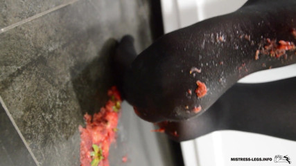 Mistress Legs: Crushing strawberries with high heels