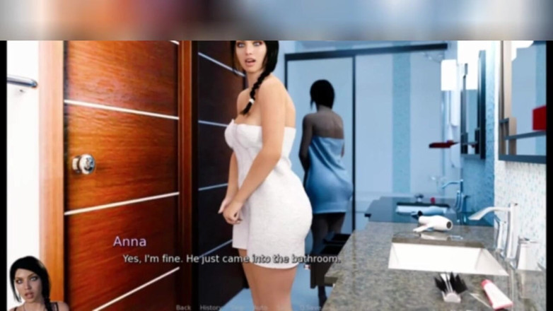 3DXXXTEEN2 Cartoon: Anna w domu i w pracy. Porno 3D, seks animowany