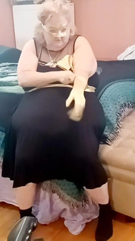 Satin Gold Gloves Fetish Play BBW Style
