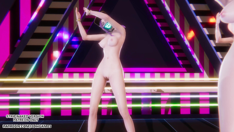 3D-Hentai Games: Blackpink - การเต้นแก้ผ้าเซ็กซี่ของ Ahri Akali Seraphine