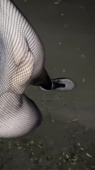 Apomit: Night walking in pantyhose close road teen boy flash no...