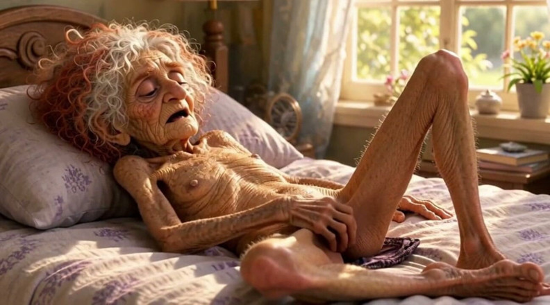 YOUR BEST FANTASY: Donna di 90 anni si masturba la sua figa rugosa e...