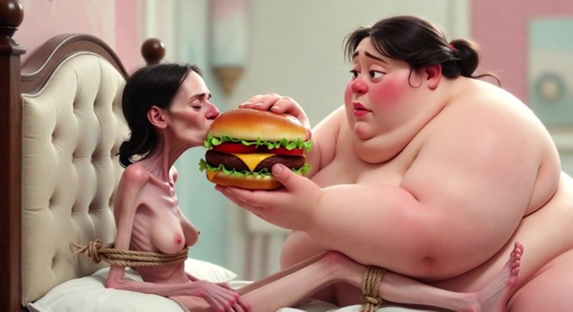 YOUR BEST FANTASY: Extremamente magra vs maciça sessão de alimentação com grandona