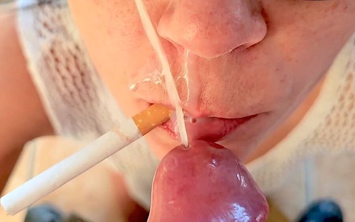 Anna Booty: Fumar después de mamada con semen en mis bocas