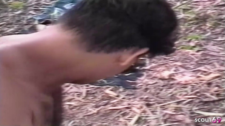 Shemale TS Collection: Latina Tranny Fucked in Tight Asshole by Three Guys Outdoors