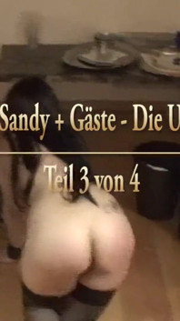 Lady A.J., Alex, Sandy and guest on upper floor party - part 3/4