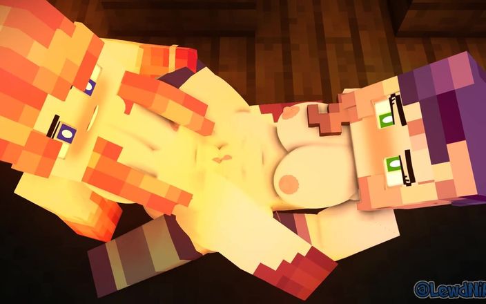 VideoGamesR34: 摇滚纸剪刀！Minecraft 女同性恋色情动画