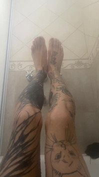 My Tatted Feets in Shower