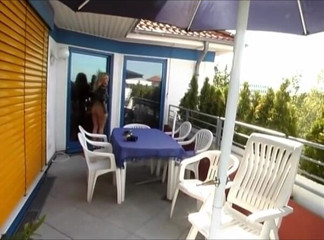 Femdom Sex: Egoistic domina fuck on the balcony!