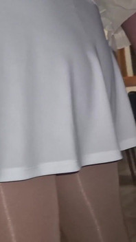 White Short Skirt Ass Watcher