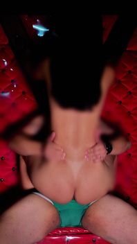 Perfect Reverse Cowgirl with a Tanned and Hairy Pussy Stepsister!