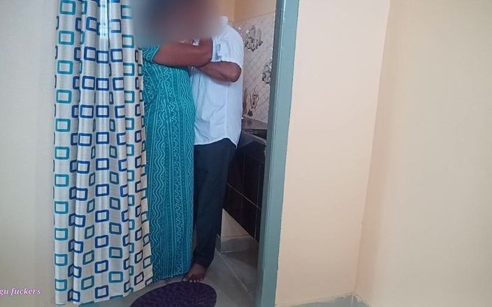 Telugu-fuckers: Дезі індійська мачуха з великими цицьками трахається з пасинком на кухні під час приготування їжі