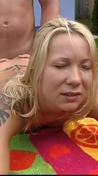 Beautiful Fucks in the Garden with a Young Blonde Nymphomaniac Who Takes Cock with Desire