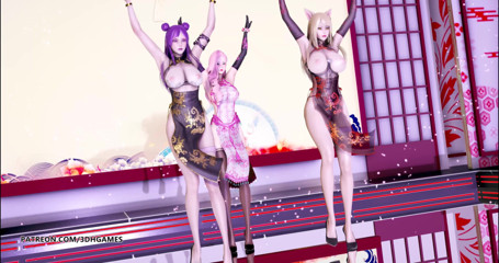 3D-Hentai Games: Tougen Renka - Striptease Ahri Kaisa Seraphine hot erotic dance