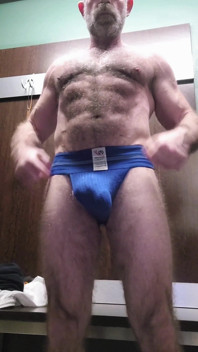 Hairy Stepdaddy Solo in Lockerroom