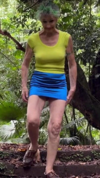 Walking Down the Steps in the Hawaiian Jungle