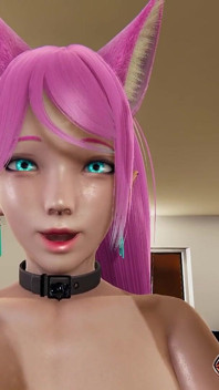 Rosa haariges mädchen im minirock gefickt mit monsterschwanz reitet, bis zum abspritzen auf einem boden