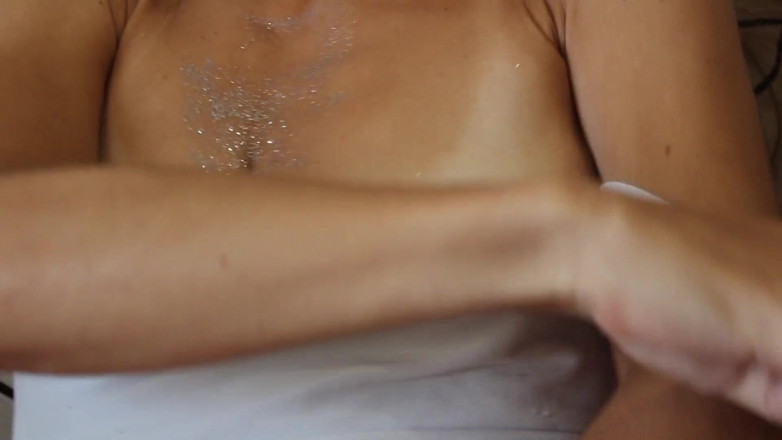 Angel_solo: Ice on titties. Hard nipples and wet body