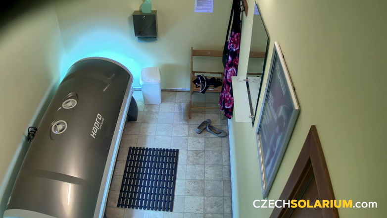 Czech Solarium: Czech Solarium 327: Pregnant Babe Shows off Her Sexy Curves in...