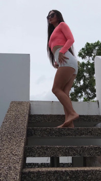 Risky Pee on the Stairs