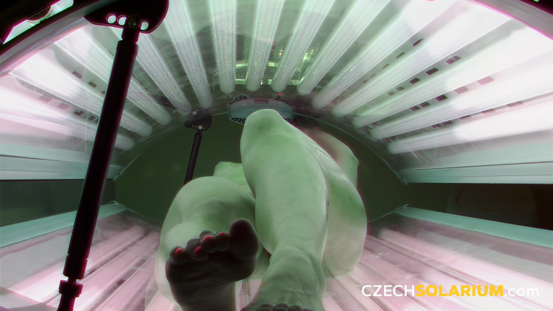 Czech Solarium: Czech Solarium 13: Blonde Babe Plays with a Vibrator in Solarium