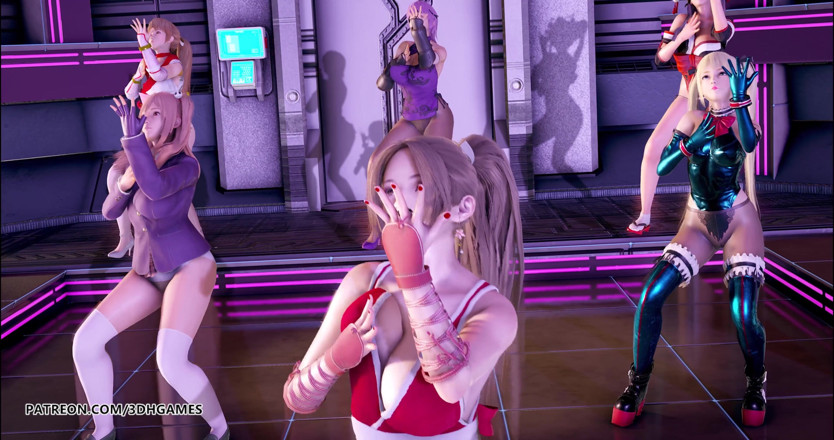 3D-Hentai Games: PinkCat striptease - Nyotengu, Ayane, Kasumi, Marie Rose, Honoka, Mai Shiranui...
