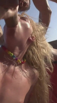 Two beauties are getting slammed outdoors by rocco's big cock