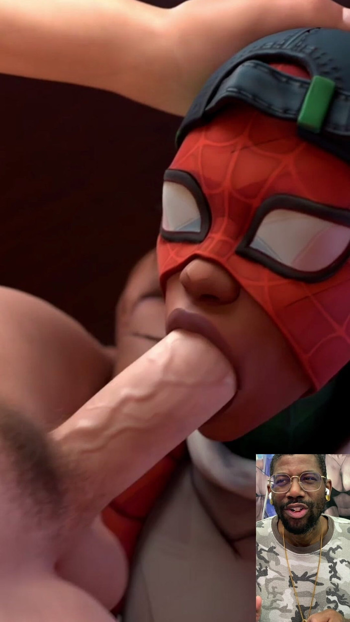 Good news media: Ebony Spider-man Děvka Deepthroating Spooder-muž je Thicc Tvrdý Zadek Pták
