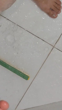 Cleaning the Dirty Cock of Cum Still Pumped.