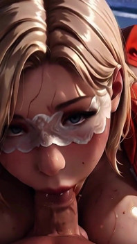 Schnelle Action - Blondine Mit Verbundenen Augen Am Strand - Halsfick, Zunge Und Gesichtsbesamung, Bis Die Sonne Untergeht