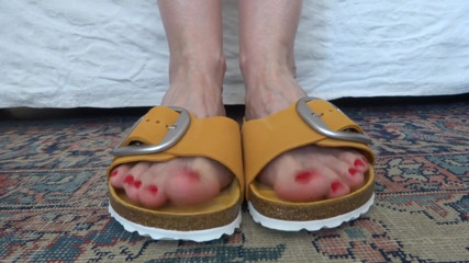 Lady Victoria Valente: Toe fetish - wiggling my toes in orange slippers Part 5