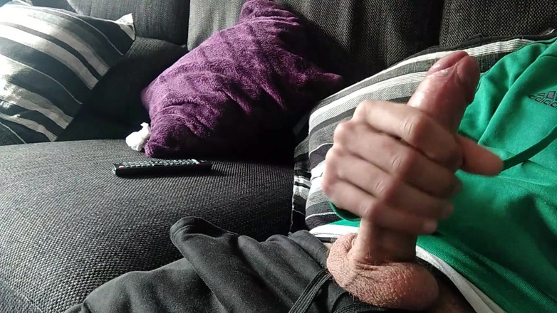 Elvissc: Huge Veiny Cock Is Jerked on the Couch Until He...