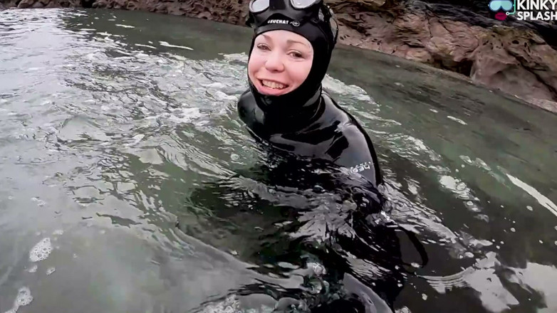 UKCuteGirl Lucy Lauren: Secret Underwater 8mm Wetsuit Play - Snorkeller Gets Away with It