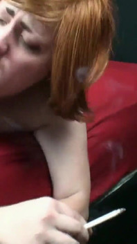 Chubby BBW Girlfriend Smokes and I Cum on Her Fat Tits