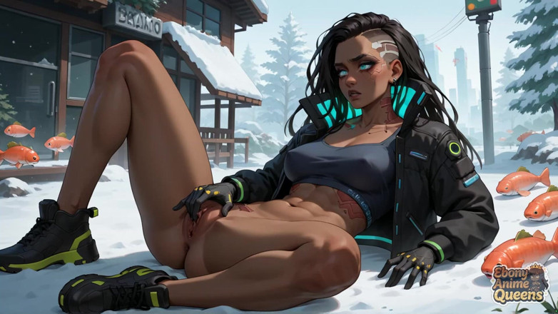Ebony Anime Queens: Uită-te la gagicile negre obraznice se bucură de un festin...