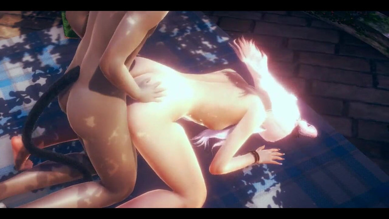 HentaiTubes: Dua hentai seksi - wanita berkongkek dalam seks bertiga - anime manga...