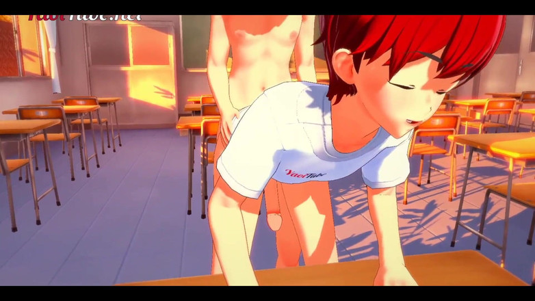 Yaoitube: Yaoi Hentai 3D - Shiro &amp;naruto [yaoitube Mascot] Handjob &amp; anal im Klassenzimmer mit Crempie -...