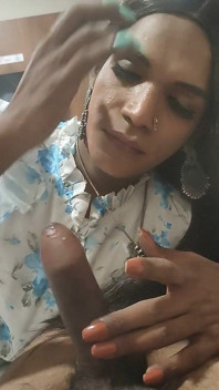 Indian Sissy Crossdresser Sucking Boyfriends Hard Cock