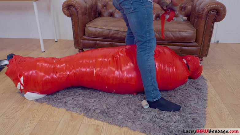 Lacey BBW Bondage: Dominance Reversed: Lacey's Bag Entombment