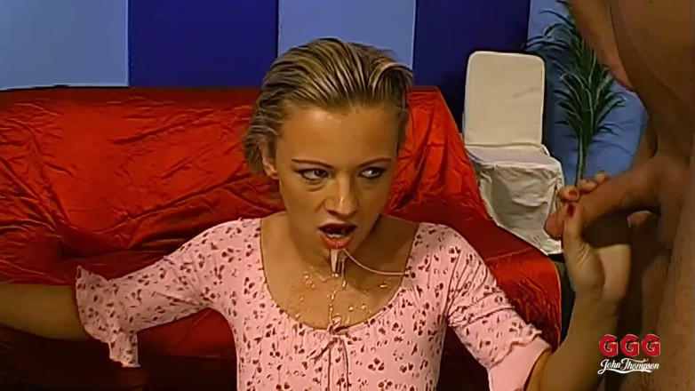 EroticPlanet XXX: Blonde Bukkake Slut Swallows Every Load