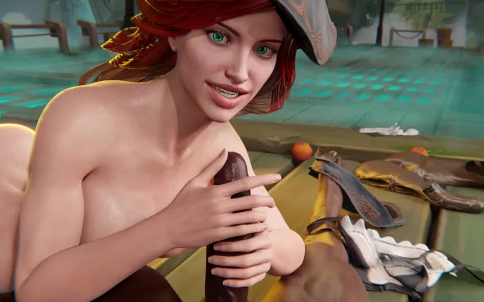 Game of Lust 3D: 3D Lol Miss Fortune Blowjob and Anal Beads Cumshot