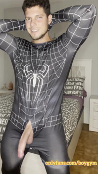 My Big Cock Dont Need Touch to Cum! Spiderman Cums