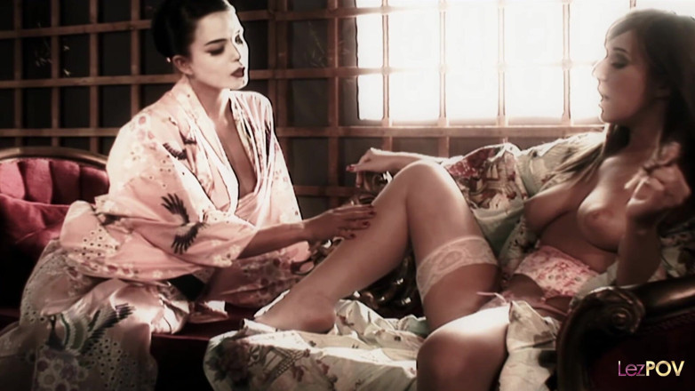 LezPOV: Lesbian Geisha in Complex Cosplay Will Service a Rare Woman...